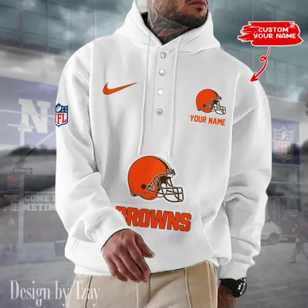 Cleveland Browns Casual Button Hoodie SPTCBH040