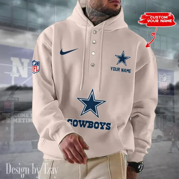 Dallas Cowboys Casual Button Hoodie SPTCBH041