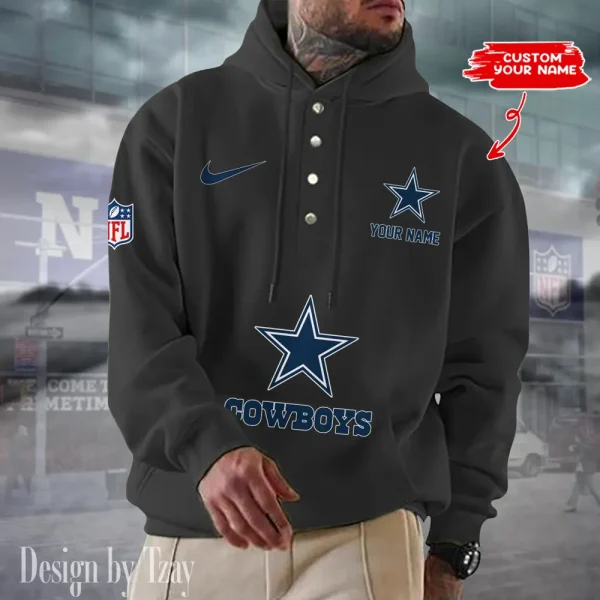 Dallas Cowboys Casual Button Hoodie SPTCBH041 - Image 2