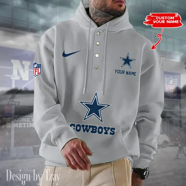 Dallas Cowboys Casual Button Hoodie SPTCBH041 - Image 3