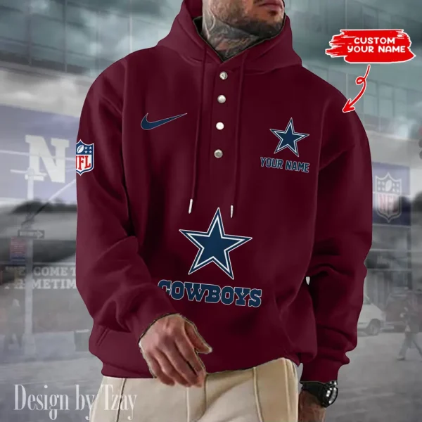 Dallas Cowboys Casual Button Hoodie SPTCBH041 - Image 5