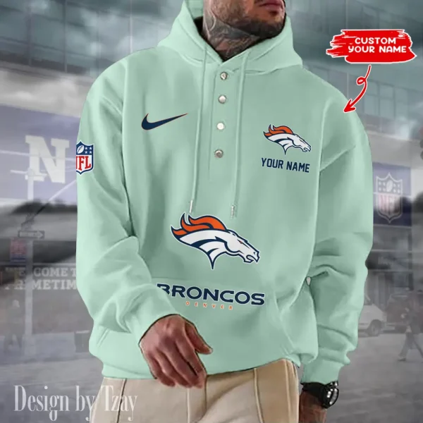 Denver Broncos Casual Button Hoodie SPTCBH042 - Image 3