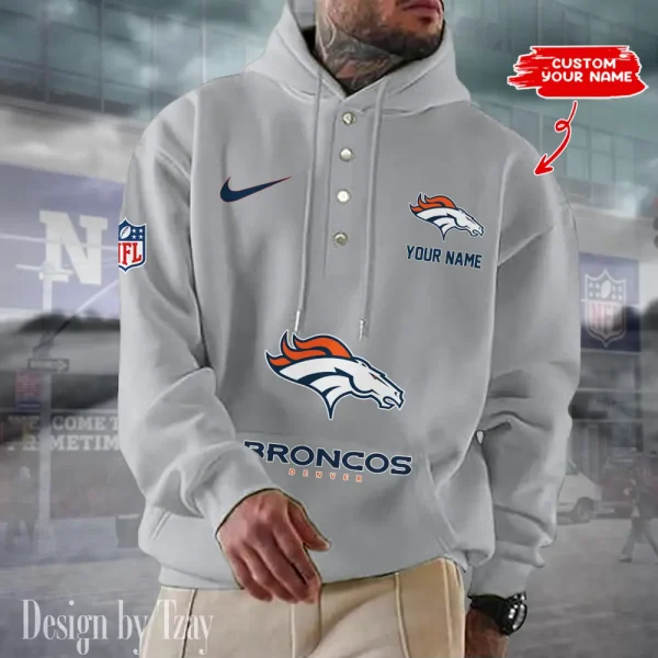 Denver Broncos Casual Button Hoodie SPTCBH042 - Image 4