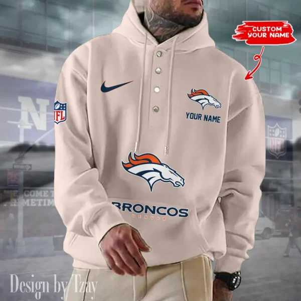 Denver Broncos Casual Button Hoodie SPTCBH042 - Image 6