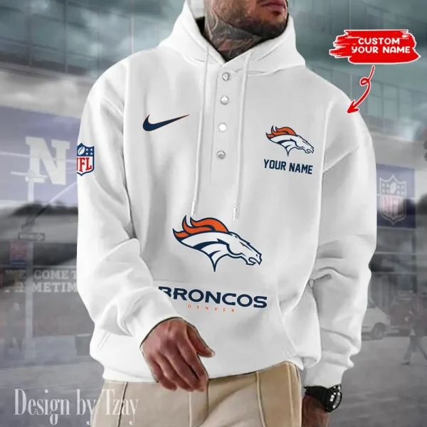 Denver Broncos Casual Button Hoodie SPTCBH042 - Image 7