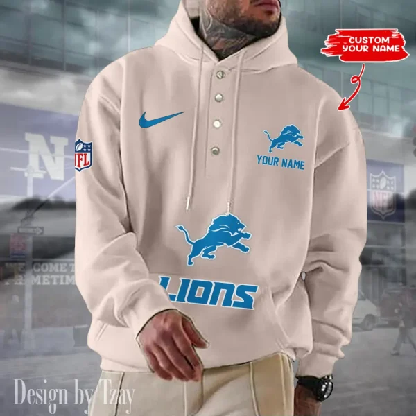 Detroit Lions Casual Button Hoodie SPTCBH043 - Image 6