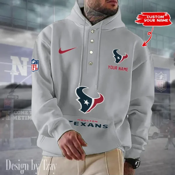 Houston Texans Casual Button Hoodie SPTCBH045