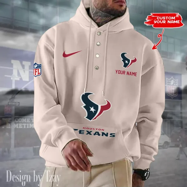 Houston Texans Casual Button Hoodie SPTCBH045 - Image 3