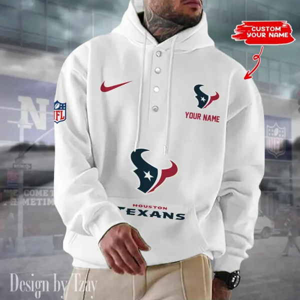 Houston Texans Casual Button Hoodie SPTCBH045 - Image 4