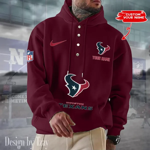 Houston Texans Casual Button Hoodie SPTCBH045 - Image 6