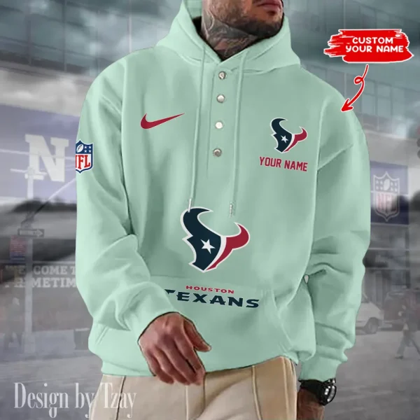 Houston Texans Casual Button Hoodie SPTCBH045 - Image 7