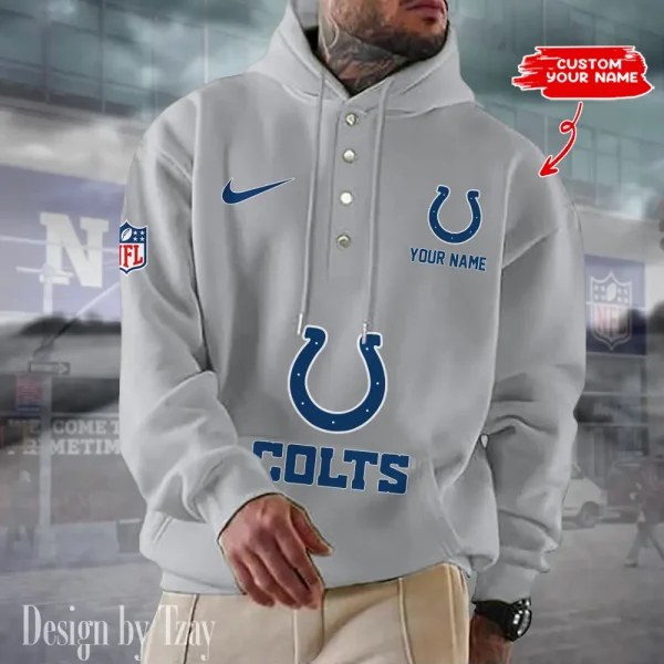 Indianapolis Colts Casual Button Hoodie SPTCBH046 - Image 6