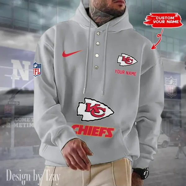 Kansas City Chiefs Casual Button Hoodie SPTCBH048 - Image 2