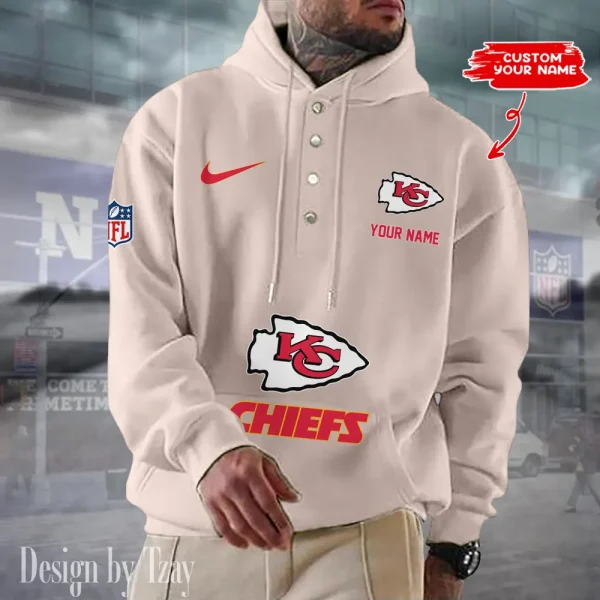 Kansas City Chiefs Casual Button Hoodie SPTCBH048 - Image 3