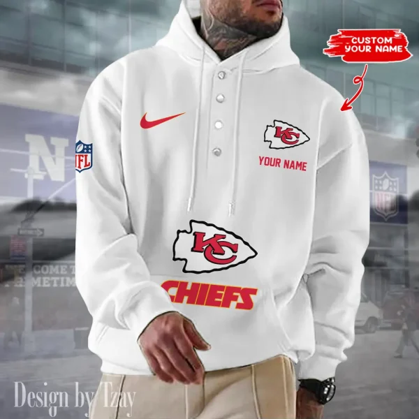 Kansas City Chiefs Casual Button Hoodie SPTCBH048 - Image 5