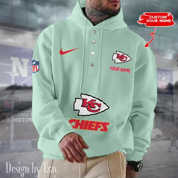 Kansas City Chiefs Casual Button Hoodie SPTCBH048 - Image 7