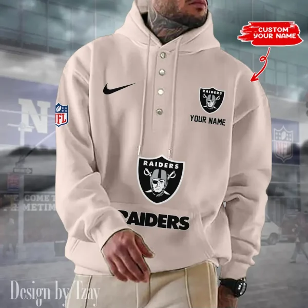 Las Vegas Raiders Casual Button Hoodie SPTCBH049 - Image 2