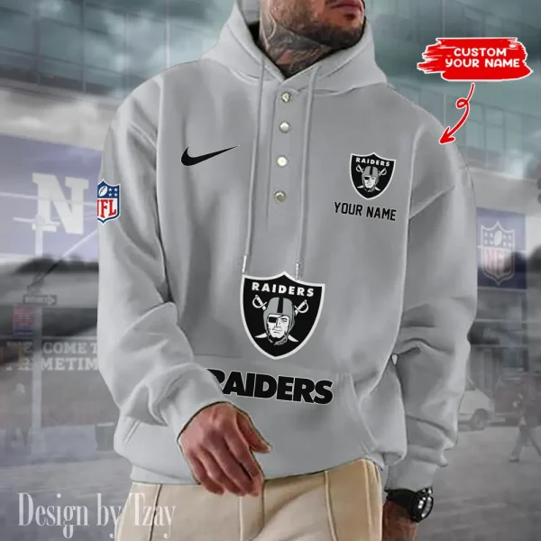 Las Vegas Raiders Casual Button Hoodie SPTCBH049 - Image 4