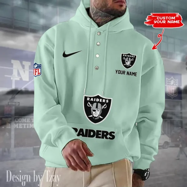 Las Vegas Raiders Casual Button Hoodie SPTCBH049 - Image 5