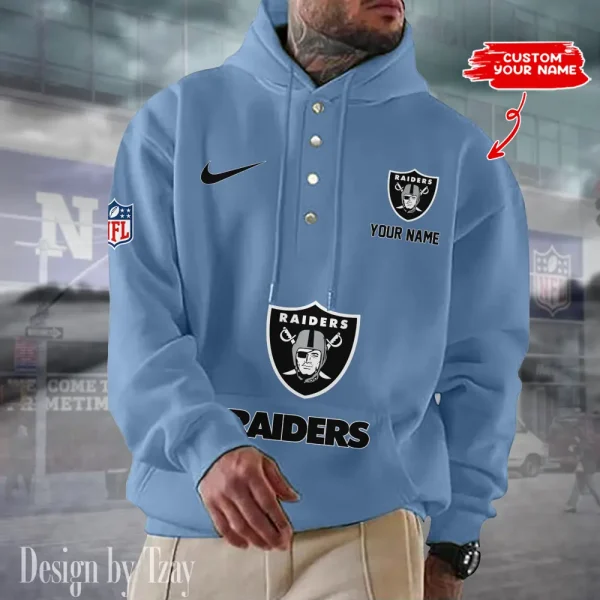 Las Vegas Raiders Casual Button Hoodie SPTCBH049 - Image 7