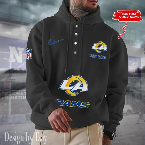 Los Angeles Rams Casual Button Hoodie SPTCBH051 - Image 2