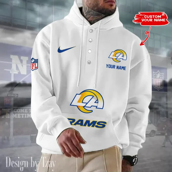 Los Angeles Rams Casual Button Hoodie SPTCBH051 - Image 7