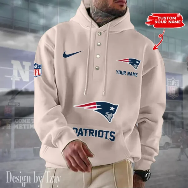 New England Patriots Casual Button Hoodie SPTCBH054