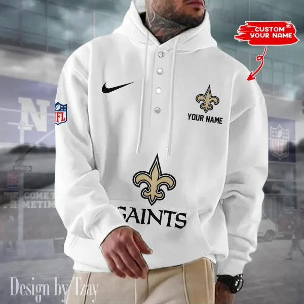 New Orleans Saints Casual Button Hoodie SPTCBH055