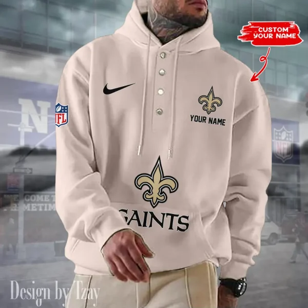 New Orleans Saints Casual Button Hoodie SPTCBH055 - Image 7