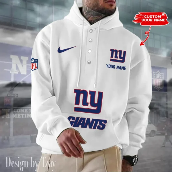 New York Giants Casual Button Hoodie SPTCBH056 - Image 3