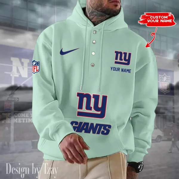 New York Giants Casual Button Hoodie SPTCBH056 - Image 5