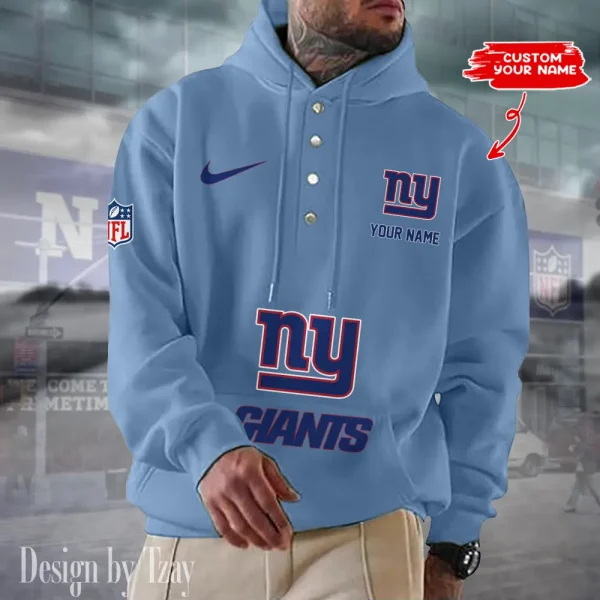 New York Giants Casual Button Hoodie SPTCBH056 - Image 6