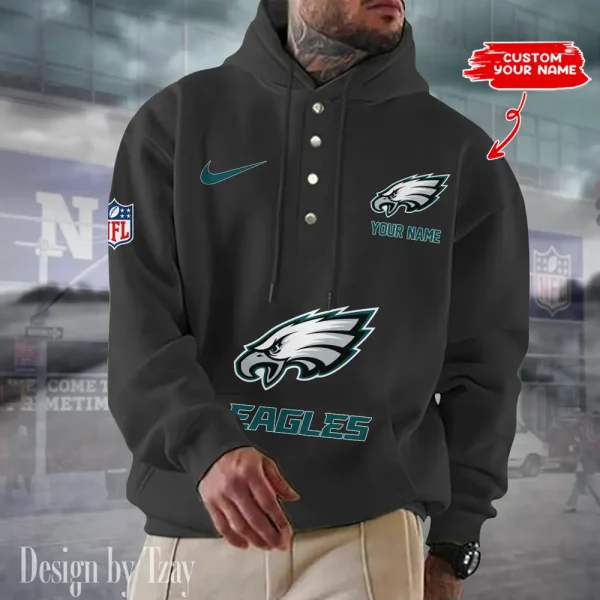 Philadelphia Eagles Casual Button Hoodie SPTCBH058 - Image 6