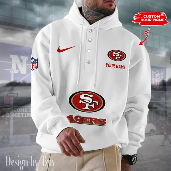 San Francisco 49ers Casual Button Hoodie SPTCBH060