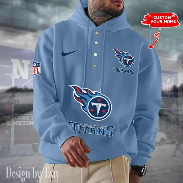 Tennessee Titans Casual Button Hoodie SPTCBH063 - Image 2