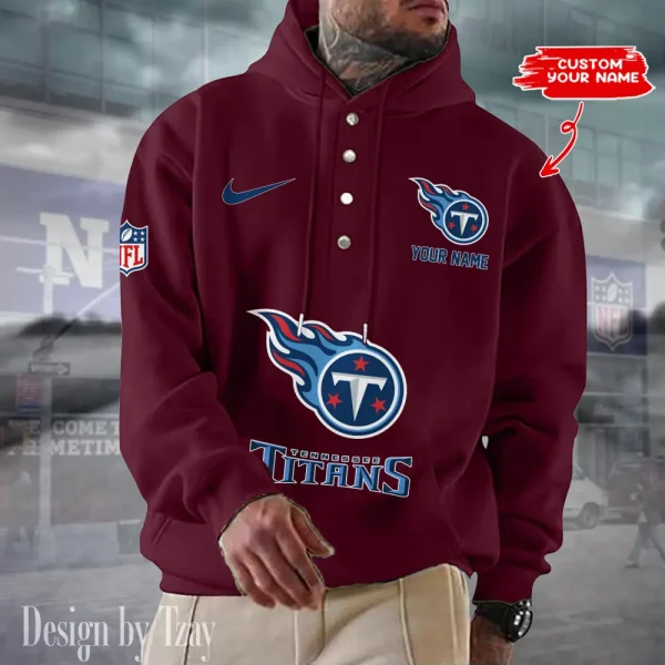 Tennessee Titans Casual Button Hoodie SPTCBH063 - Image 3