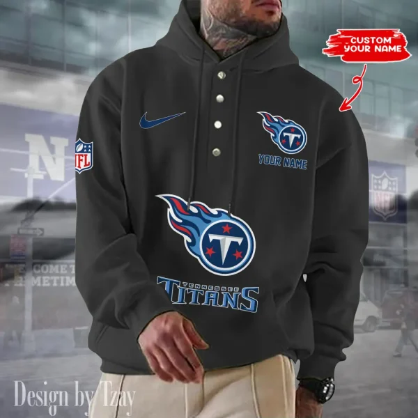 Tennessee Titans Casual Button Hoodie SPTCBH063 - Image 6