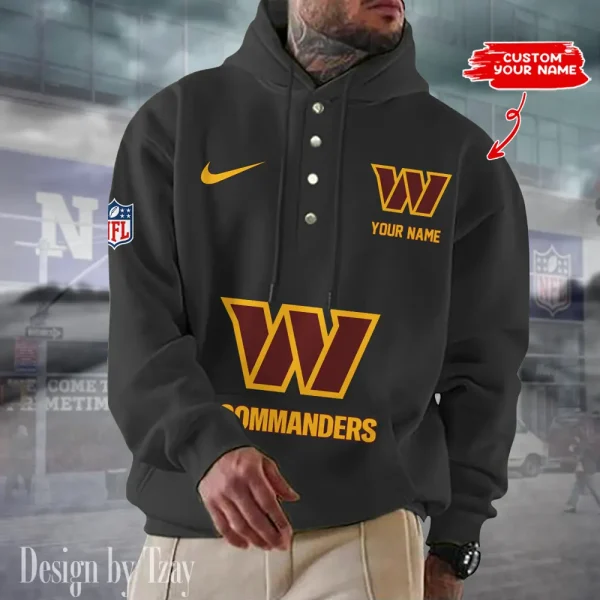 Washington Commanders Casual Button Hoodie SPTCBH064