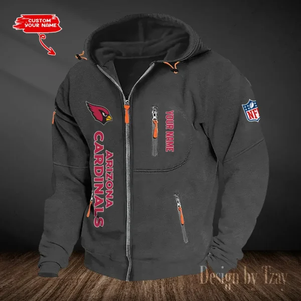 Arizona Cardinals Hooded Cardigan Zip Hoodie ANZ2DZH189 - Image 2