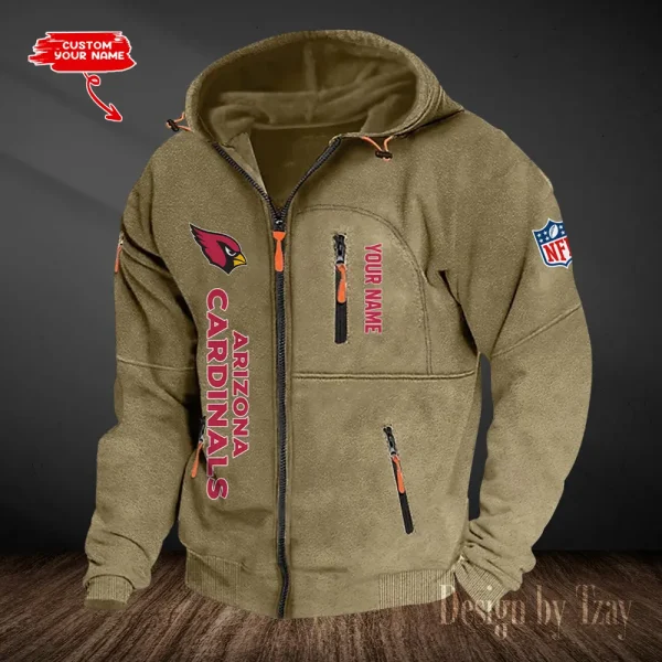 Arizona Cardinals Hooded Cardigan Zip Hoodie ANZ2DZH189 - Image 4