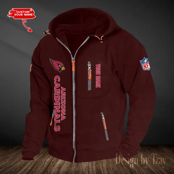 Arizona Cardinals Hooded Cardigan Zip Hoodie ANZ2DZH189 - Image 3