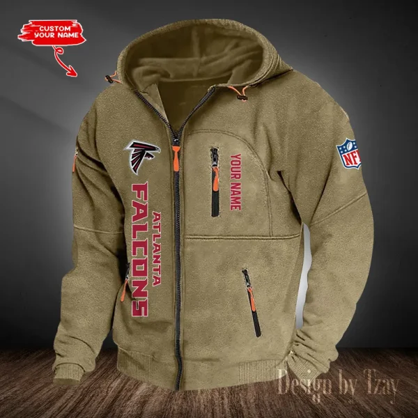 Atlanta Falcons Hooded Cardigan Zip Hoodie ANZ2DZH190 - Image 2