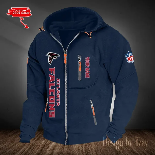 Atlanta Falcons Hooded Cardigan Zip Hoodie ANZ2DZH190 - Image 3