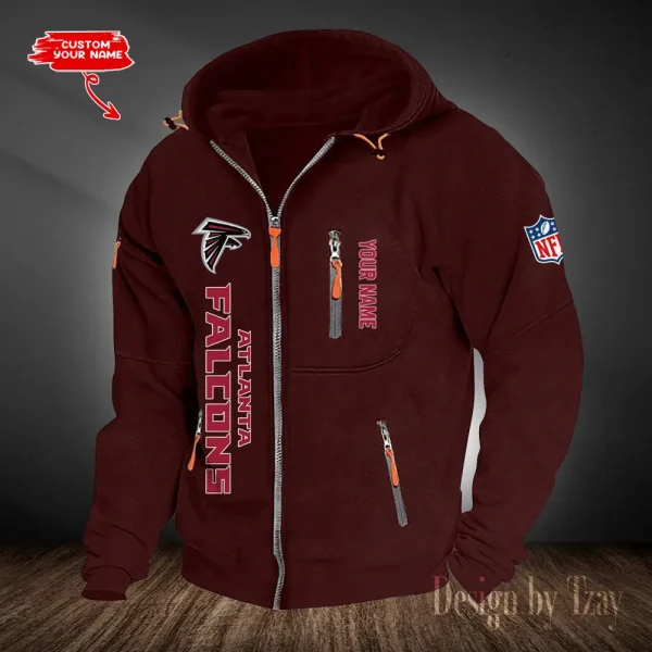 Atlanta Falcons Hooded Cardigan Zip Hoodie ANZ2DZH190 - Image 4