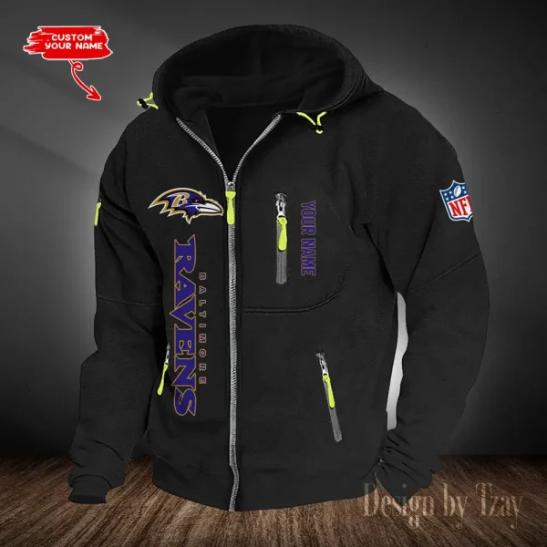 Baltimore Ravens Hooded Cardigan Zip Hoodie ANZ2DZH191