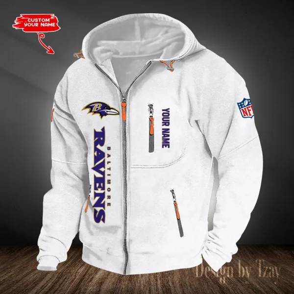 Baltimore Ravens Hooded Cardigan Zip Hoodie ANZ2DZH191 - Image 6