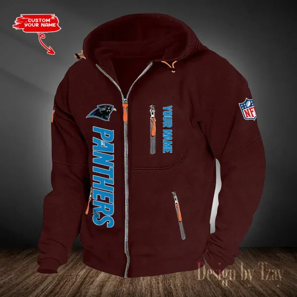 Carolina Panthers Hooded Cardigan Zip Hoodie ANZ2DZH193 - Image 4