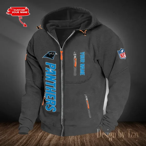 Carolina Panthers Hooded Cardigan Zip Hoodie ANZ2DZH193 - Image 3