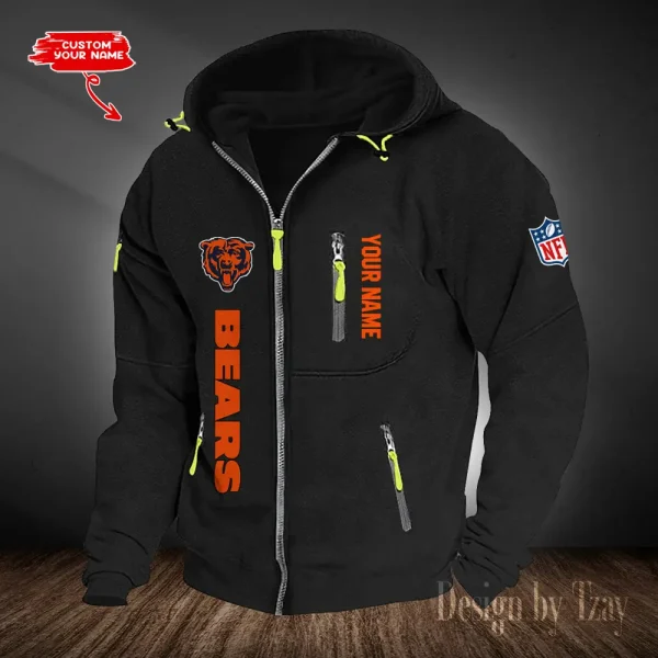 Chicago Bears Hooded Cardigan Zip Hoodie ANZ2DZH194 - Image 5