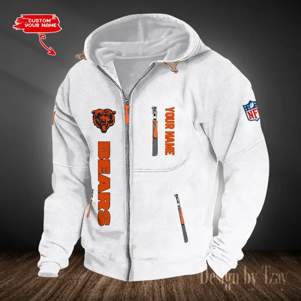 Chicago Bears Hooded Cardigan Zip Hoodie ANZ2DZH194 - Image 6